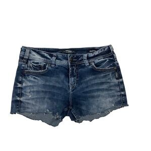 Silver Jean Shorts Sz 31 Blue Cut-Offs Denimotion